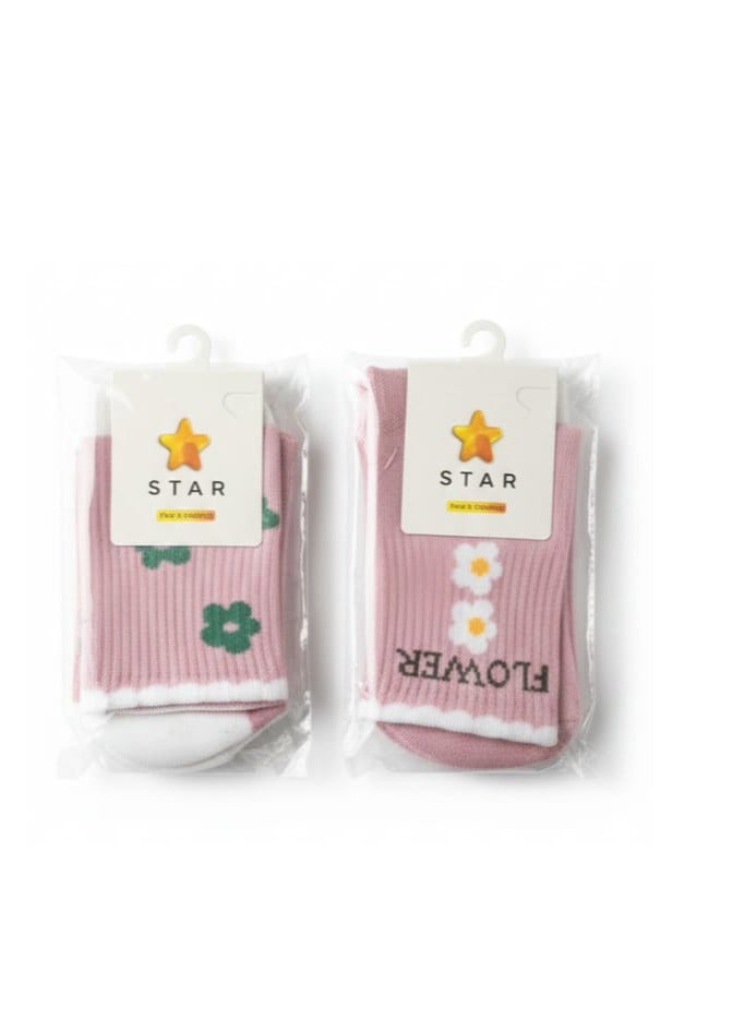 شرابات بناتي ستار  قطن طويلة - قطعتين